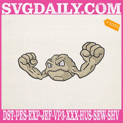 Geodude Pokemon Embroidery Design Geodude Embroidery Design Pokemon