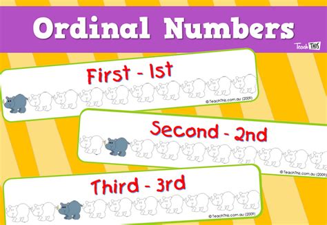 Ordinal Number Cards