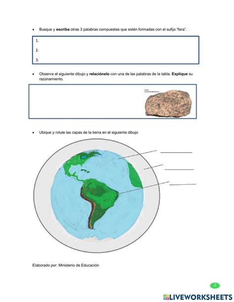 Capas De La Tierra Interactive Activity For Sexto Live Worksheets