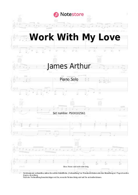 Work With My Love Alok James Arthur Noten Pdf Solo Klavier Note