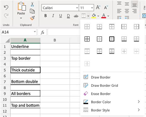 Excel Format Borders