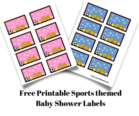 Free Printable Sports Baby Shower Labels