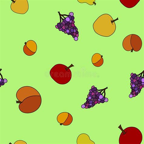 Vector Fruit Seamless Pattern Stock Illustration Illustration Of