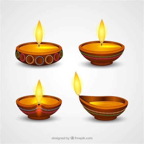 Premium Vector | Diwali lamps collection