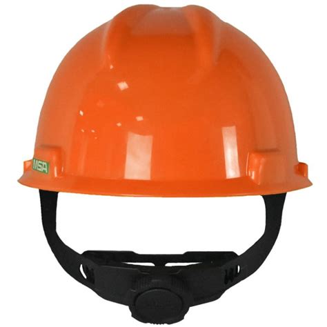 Casco MSA V Gard tipo cachucha con Suspensión Fas Trac III naranja