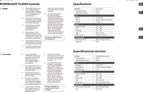 Behringer Powerlight Pl Quick Start Manual