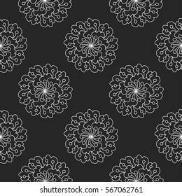 Vector Doodle Flowers Seamless Background Stock Vector Royalty Free