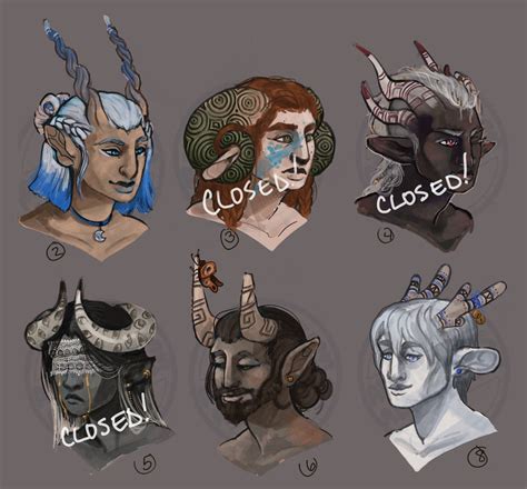 Tiefling Headshot Adopts Ancients Closed By Apotheosisadoptables On