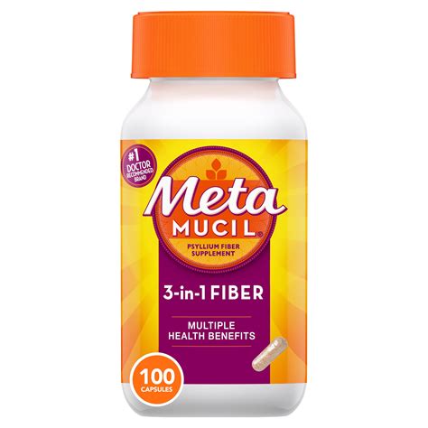 Metamucil 3 In 1 Psyllium Fiber Supplement Capsule 100 Ea Otc Shoppe Express