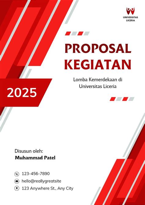 Putih Dan Merah Modern Minimalis Cover Proposal Kegiatan Dokumen A