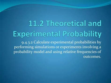 Ppt Theoretical And Experimental Probability Powerpoint