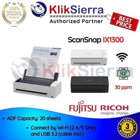 Jual Scanner Fujitsu Scansnap Ix Ppm Adf Ricoh Ix Garansi