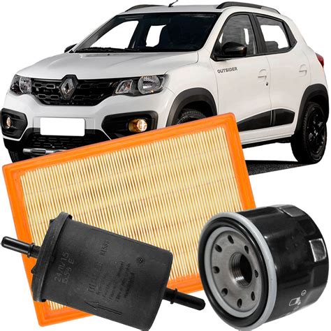 Kit Filtros De Ar Óleo Combustivel Para Renault Kwid 1 0 3 Cilindros