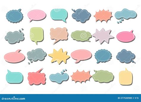 Collection Of Speech Bubbles In Different Shapes And Colors Icons