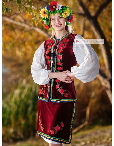 Ukrainian Folk Costume Agafya Traditional Women Rusclothing