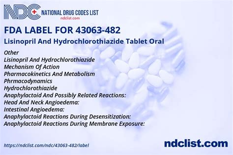 Fda Label For Lisinopril And Hydrochlorothiazide Tablet Oral