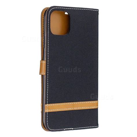 Jeans Cowboy Denim Leather Wallet Case For IPhone 11 Pro Max Black