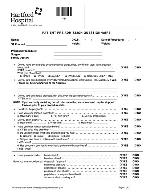 Patient Admission Form Template