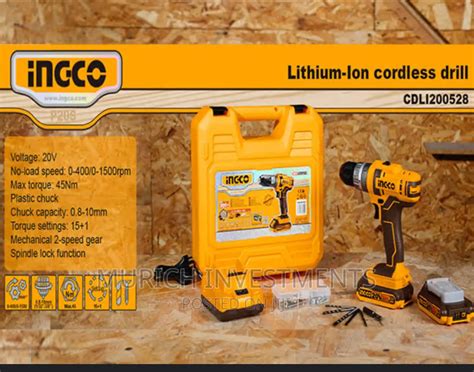 51pcs Drill Machine Kit INGCO Cordless Drill 20V In Lagos Island Eko