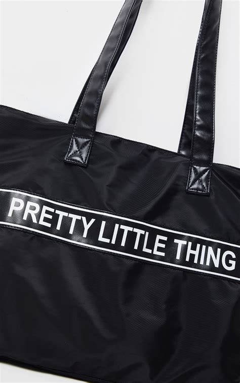 Pretty Little Thing Black Nylon Tote Bag Prettylittlething Aus