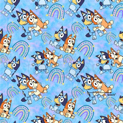 Bluey Rainbow Digital Print Custom Cotton Woven 145cm Wide