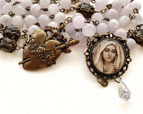 Chaplet Of The Seven Sorrows Of Mary Pale Lavender Amethyst Dolors Of Mary Servite Rosary Lenten