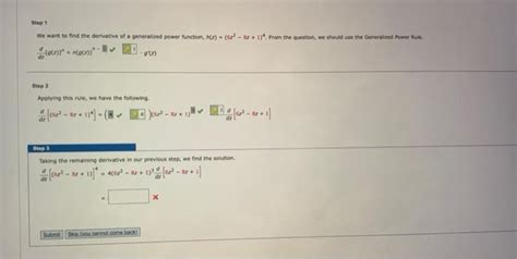 Solved We Want To Find The Derivative Of A Seneralized Power