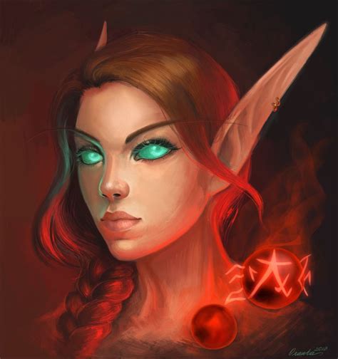 Artstation Blood Elf Monk Oxana Reshetina Warcraft Art Blood Elf