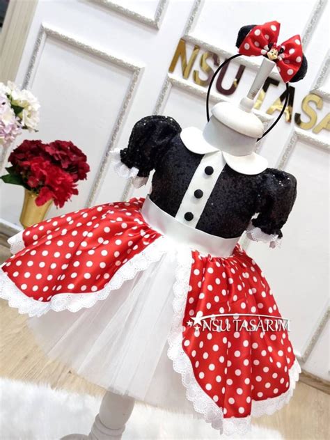 Red Minnie Mouse Dress. Sparkle Black Red Minnie Mouse Dress. Baby Girl ...