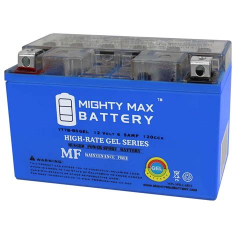 MIGHTY MAX BATTERY 12 Volt 6 5 AH 120 CCA Sealed Lead Acid Powersport