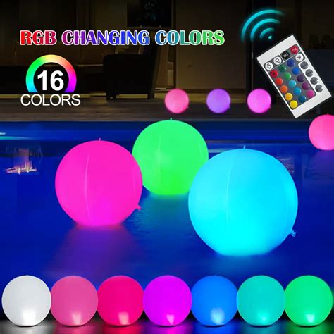 Led Beach Ball Controle Remoto Rgb Cores Modos Luzes Bal Es