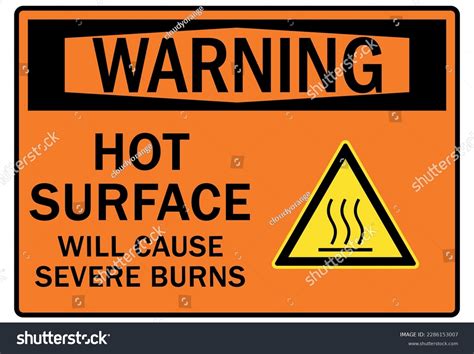 Hot Surface Warning Sign Labels Stock Vector Royalty Free