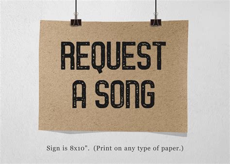 Printable Song Request Sign and Song Request Sheet, DJ Song Request Form List Format, Instant ...