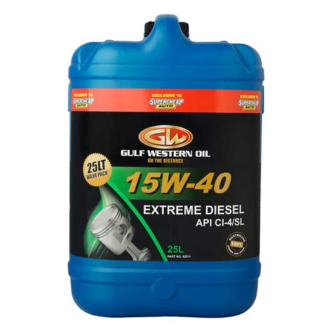 Gulf Western Extreme Diesel Engine Oil 15w 40 25 Litre Supercheap