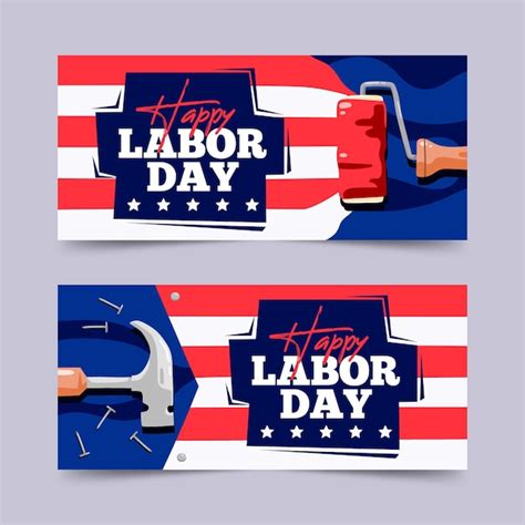 Free Vector | Labor day banners pack