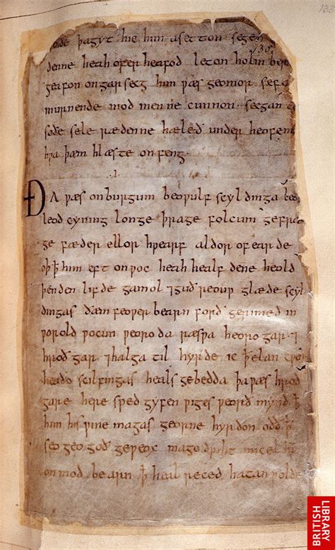 Beowulf Manuscript - Singed by Flames