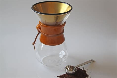 Titanium Gold Coated Coffee Pour Over Cone Filter Dripper For Chemex Hario Bodum Carafes And