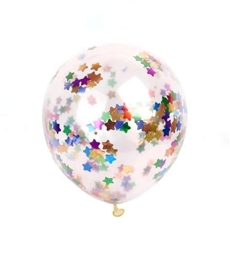 Globo Cristal Con Confeti Metalizado Estrellas X El Cotillonero