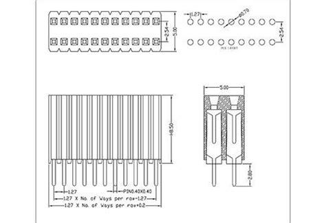 Mm Pitch Female Header Dual Row Straight Type Suppliers