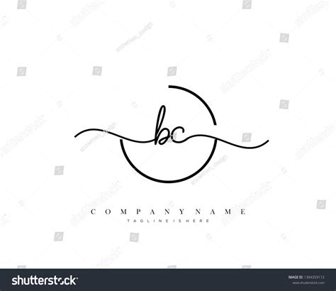 Bc Initial Handwriting Logo Template Vector Stock Vector Royalty Free