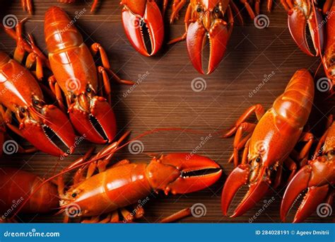 Food Crawfish Boiled Cooked Claw Crayfish Background Seafood Red