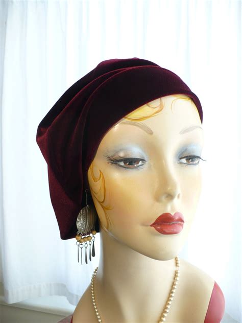 Oversize Maroon Velvet Beret