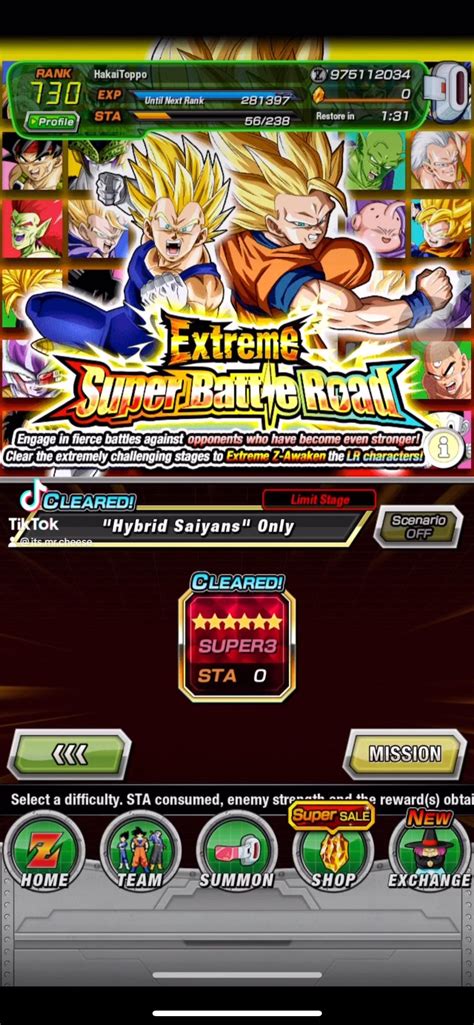 Extreme Super Battle Road Stage 16 Hybrid Saiyan Rmrcheesedokkanhelps