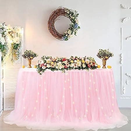 Amazon Albassa Tulle Table Skirt Pink Tulle Tutu Table Skirt For