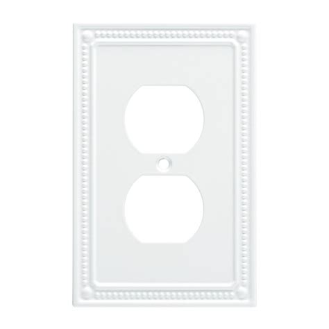 Switchplates Ii Collection Classic Beaded Single Duplex Wall Plate In Pure White By Liberty