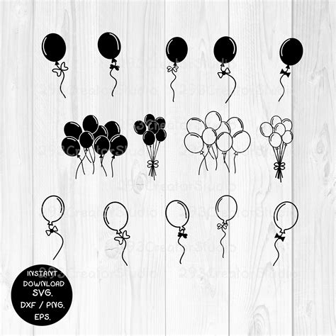 Clip Art Art Collectibles Cut File 24 Balloon SVG Clipart Design