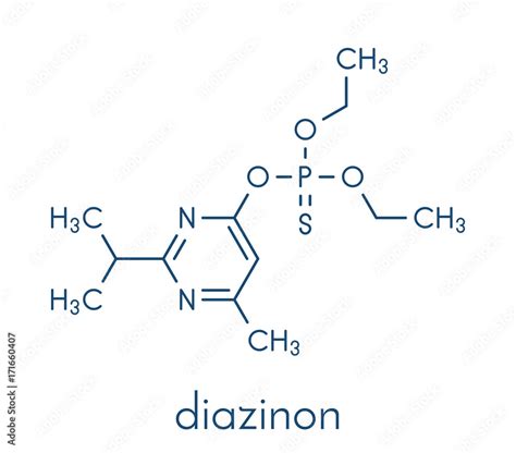 Diazinon Dimpylate Organophosphate Insecticide Molecule Skeletal