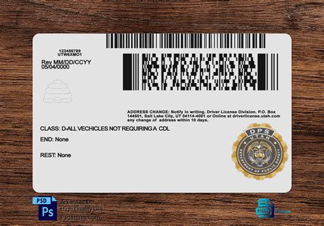 Utah Driver License Template Psd Stores