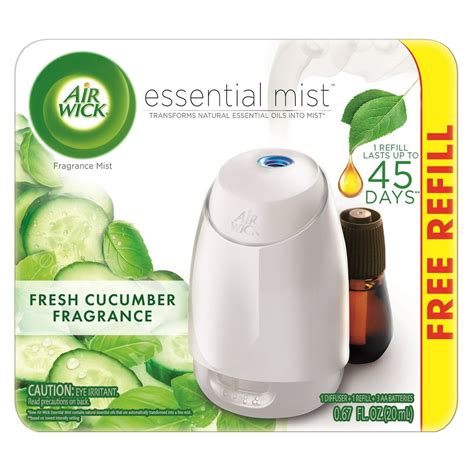 Air Wick Essential Mist Starter Kit Diffuser Refill Fresh Cucumber