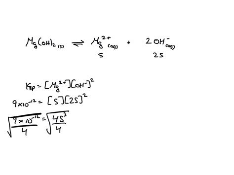 SOLVED: given the solubility product of magnesium hydroxide is 9*10^-12 ...